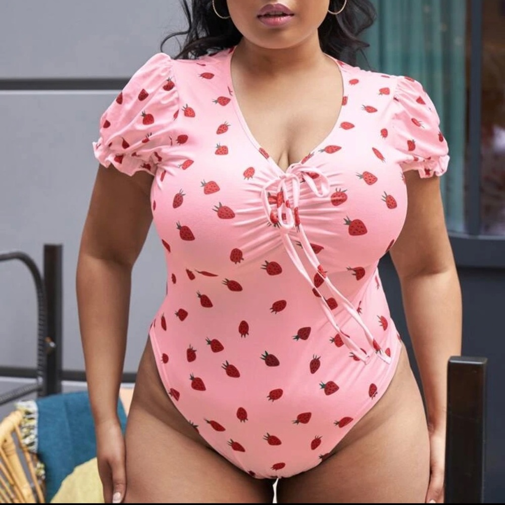 SHEIN Strawberry Pink BodySuit XL